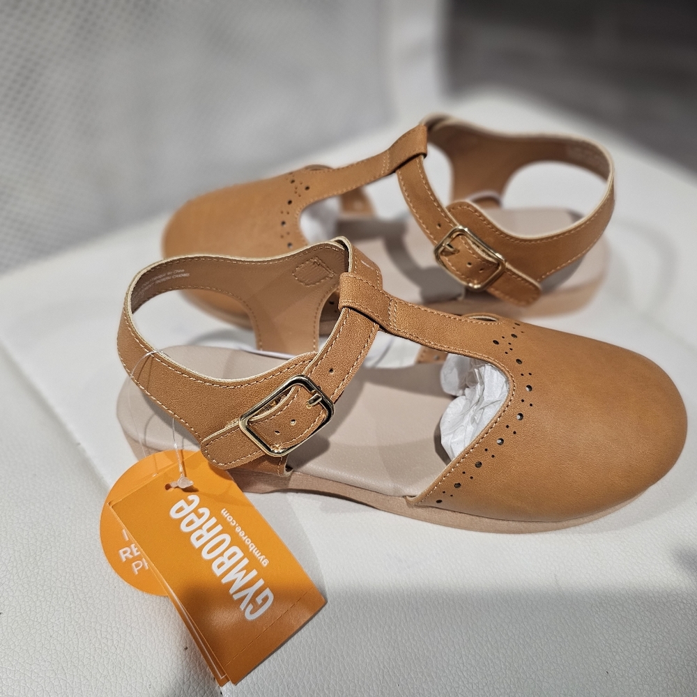 GYMBOREE Classics SHOES SIZE 2 YOUTH Girl's Perforated Tan Clog Sandals Casual